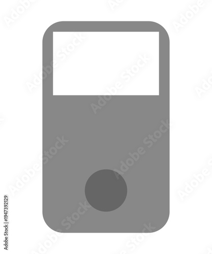 The illustration depicts a portable music player on a white background.