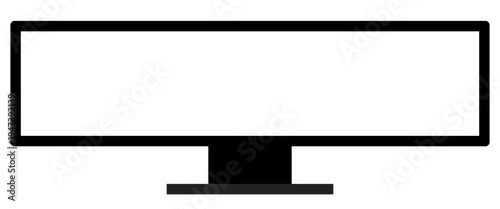 A sleek modern flat-screen computer monitor sits on a stand.