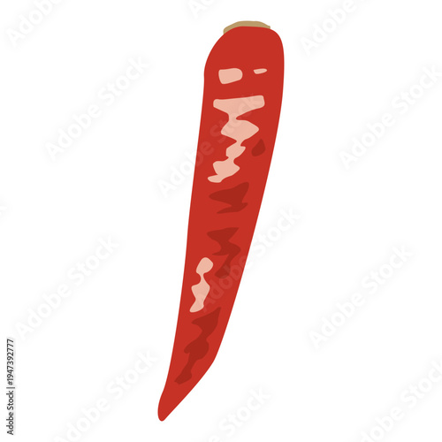 「唐辛子」野菜・食材のシンプルなイラスト素材