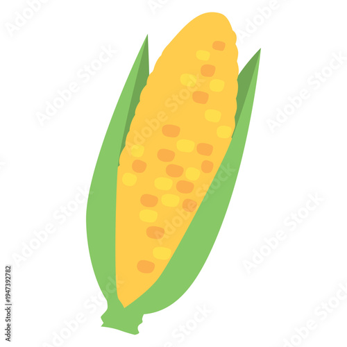 「とうもろこし」野菜・食材のシンプルなイラスト素材