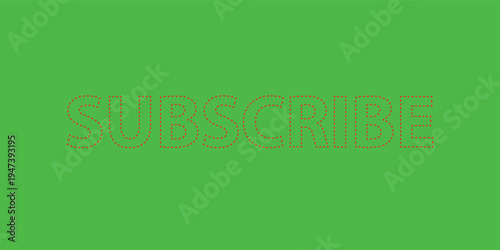 Minimalist "SUBSCRIBE" text in subtle outline style on a vibrant green background, ideal for call-to-action buttons and digital content engagement vector