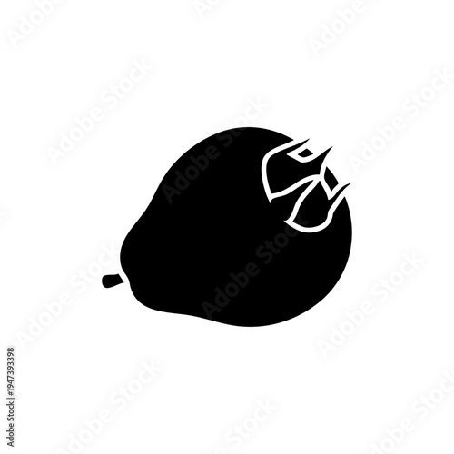Black balloon with a small twisted tail design floating in air