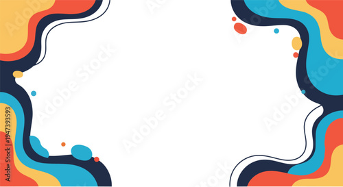 Vibrant and dynamic abstract background with flowing, colorful organic shapes, perfect for modern design templates, presentations, and digital content, offering ample copy space for text