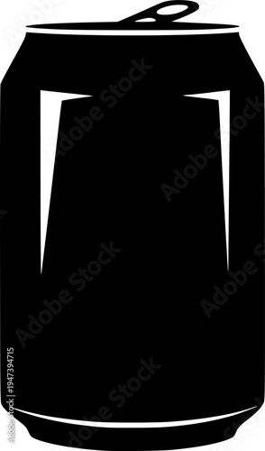 soda can silhouette vector illustration black and