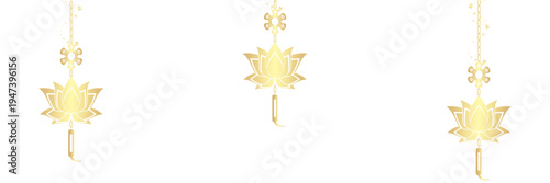 Hanging lotus illustration background for vesak day
