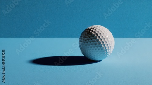 Clean minimalist image of golf ball with modern composition for product display