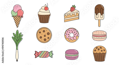 Assorted colorful desserts collection