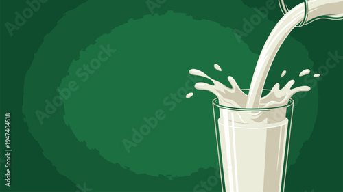 Milk Pouring Splash Glass