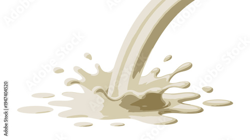 Milk pouring splash illustration