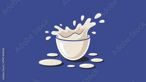 Milk splash bowl puddles
