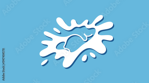 Milk splash cow head symbol