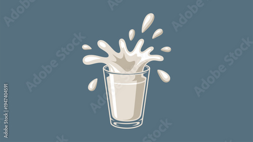 Milk splash glass beverage fresh liquid
