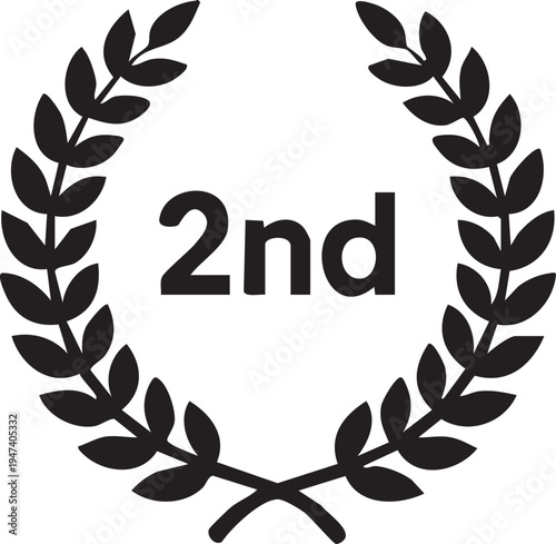 Gold laurel wreath award illustration vector symbol of victory and success