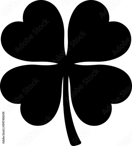 Four Leaf Clover Shamrock Silhouette Vector Illustration