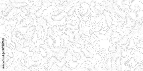 Topographic map design with wavy lines and contours on white background_1