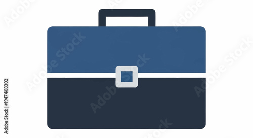 A blue briefcase with a handle.