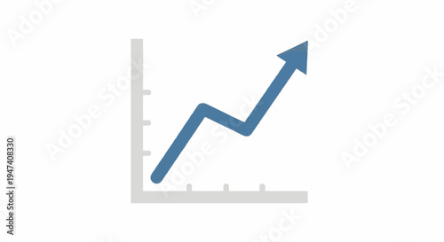 A blue line graph showing growth trend.