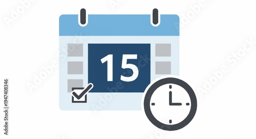 A calendar and clock icon representing scheduling and time management.