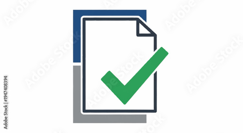 A green check mark on document.
