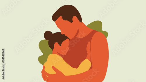 Father daughter tender hug