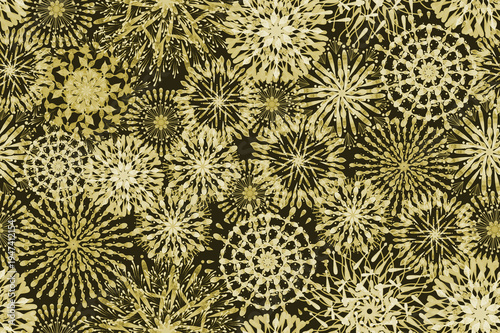 Golden Fireworks Pattern on Dark Background, Elegant Festival Celebration Design