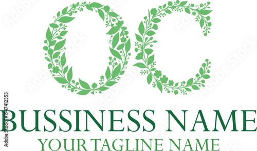 OC initials monogram letter text alphabet logo design