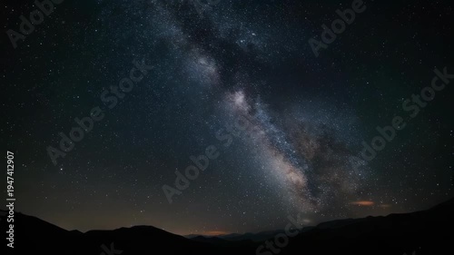 Stunning Night Sky Displaying Meteors and the Milky Way Galaxy.