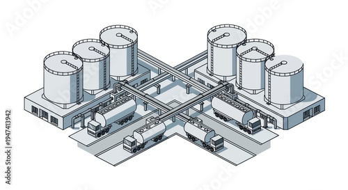 Industrial Storage Tanks and Trucks for Bulk Material Transfer.