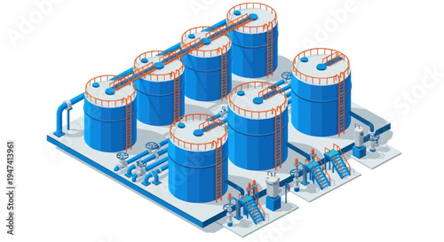 Industrial Storage Tanks and Piping System.