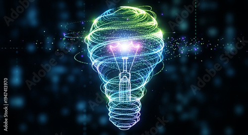 human brain with light bulb