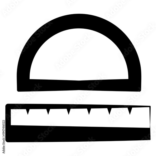 Ruler Glyph Icon Mini Illustration, Use For Modern Concept, Print, Ui, Ux Kit, Web And App Development. Vector Related To Kindergarten, Preschool, Kids And Baby