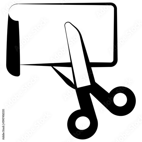 Scissors Glyph Icon Mini Illustration, Use For Modern Concept, Print, Ui, Ux Kit, Web And App Development. Vector Related To Kindergarten, Preschool, Kids And Baby
