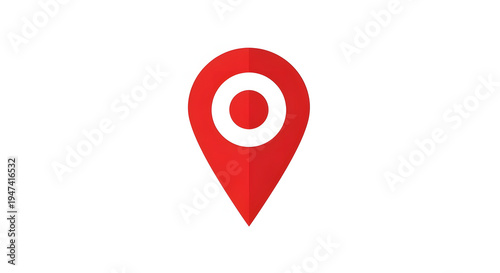 A red location pin icon on a white background, and a circle to view details up close, with no people - Generated AI. Free Download A red location pin icon on a white background, and a circle to view details up close, with no people - Generated AI. - GFXLoad
