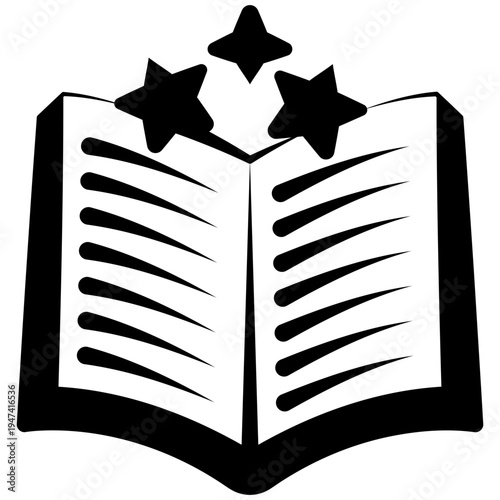 Story Book Glyph Icon Mini Illustration, Use For Modern Concept, Print, Ui, Ux Kit, Web And App Development. Vector Related To Kindergarten, Preschool, Kids And Baby