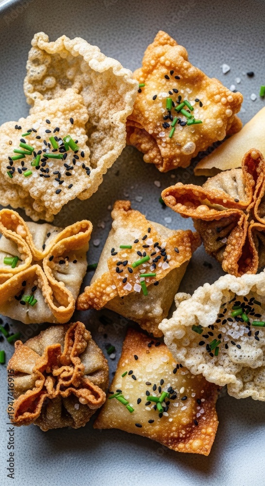 Fototapeta premium Delicious Assortment of Savory Fried Appetizers.
