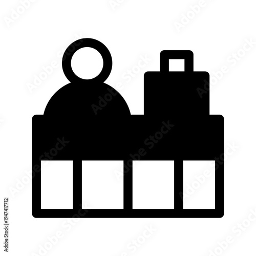Luggage Counter Icon Vector Symbol Design Illustration