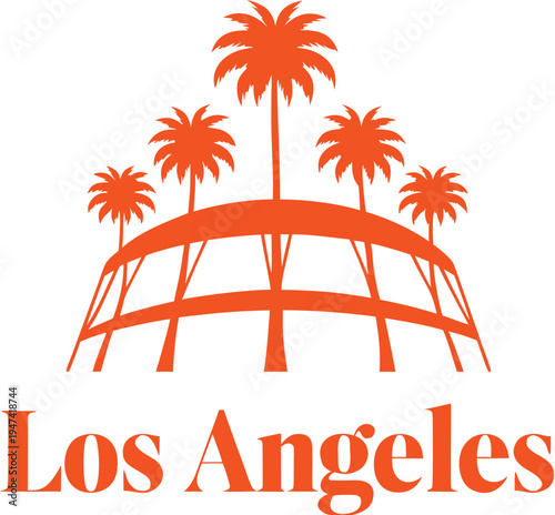 Los angeles football team logo with palm trees