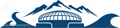Vancouver logo with mountains and wave