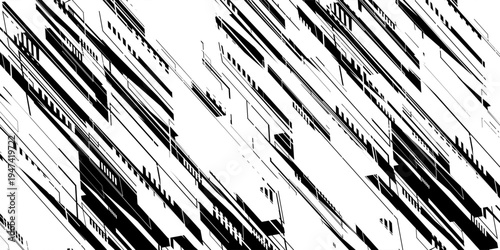 Abstract sharp seamless pattern with zigzags, arrows and triangles. Wavy geometric lightning background for covers or textile print. Sharp, chaotically scattered zigzag arrows.