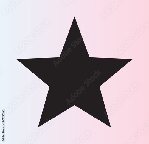 Simple bold fivepointed star shape isolated on transparent background