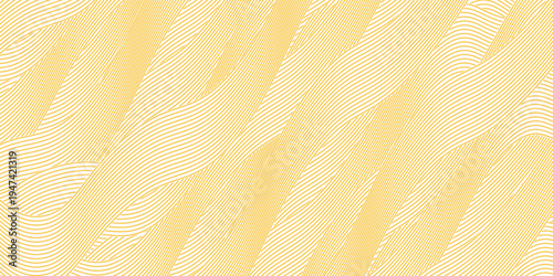 Yellow instant noodle, pasta and spaghetti texture with geometric wavy lines. Ramen, pasta vector pattern. Background abstract food illustration