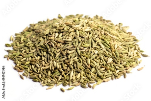 Fennel seeds plant food white background.