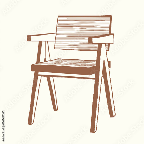 Chair Organic Handmade as Furniture with Hand Sketch