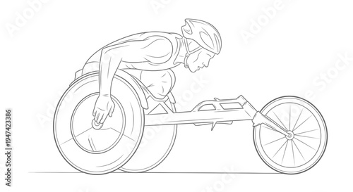 Para Athlete Wheelchair Racing Illustration for Inclusive Sports Competition Vector Design