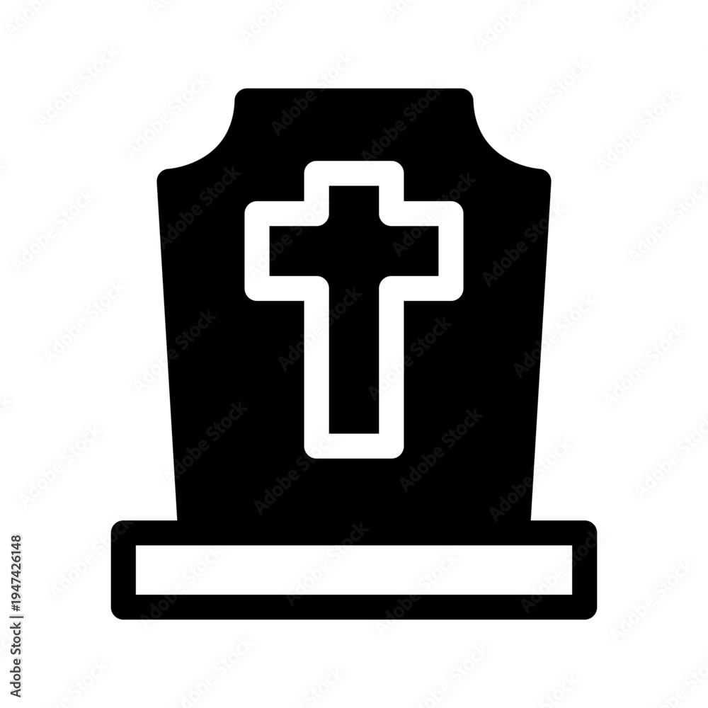 Obraz premium Gravestone Icon Vector Symbol Design Illustration