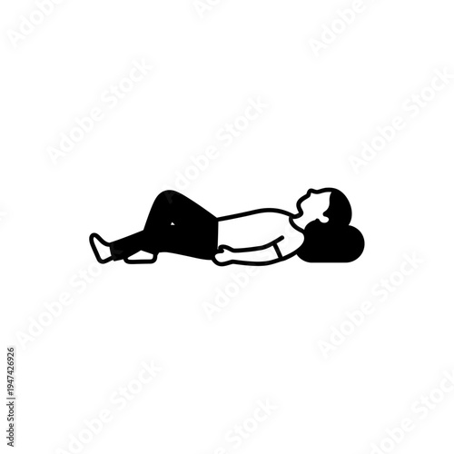 Person Lying Down Relaxation or Rest Icon vector illustration