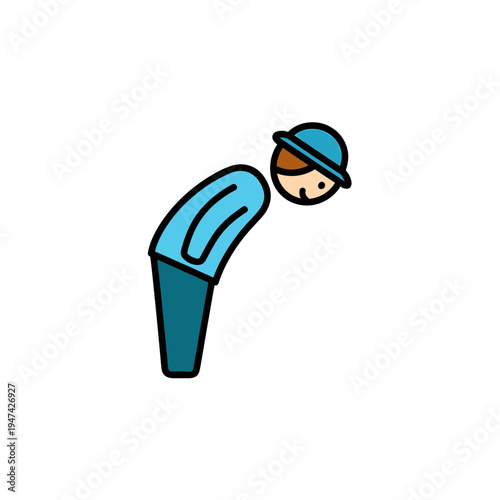 Cartoon Man Bowing vector illustration