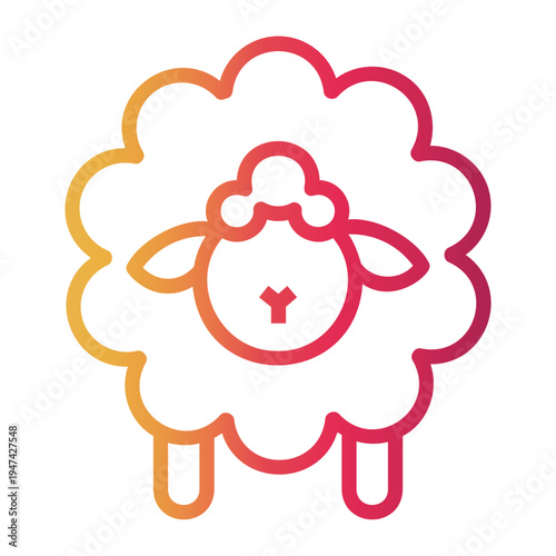 sheep Line Gradient Icon
