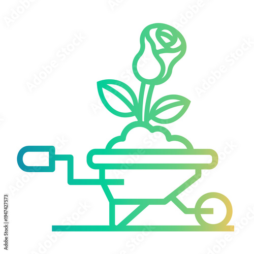 wheelbarrow Line Gradient Icon