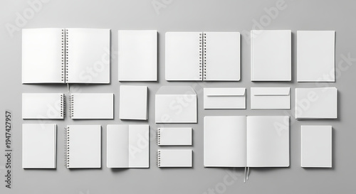 Professional Blank Stationery Mockup Set for Corporate Branding and Identity Design Presentation. Customizable Template for Business Documents and Marketing Materials